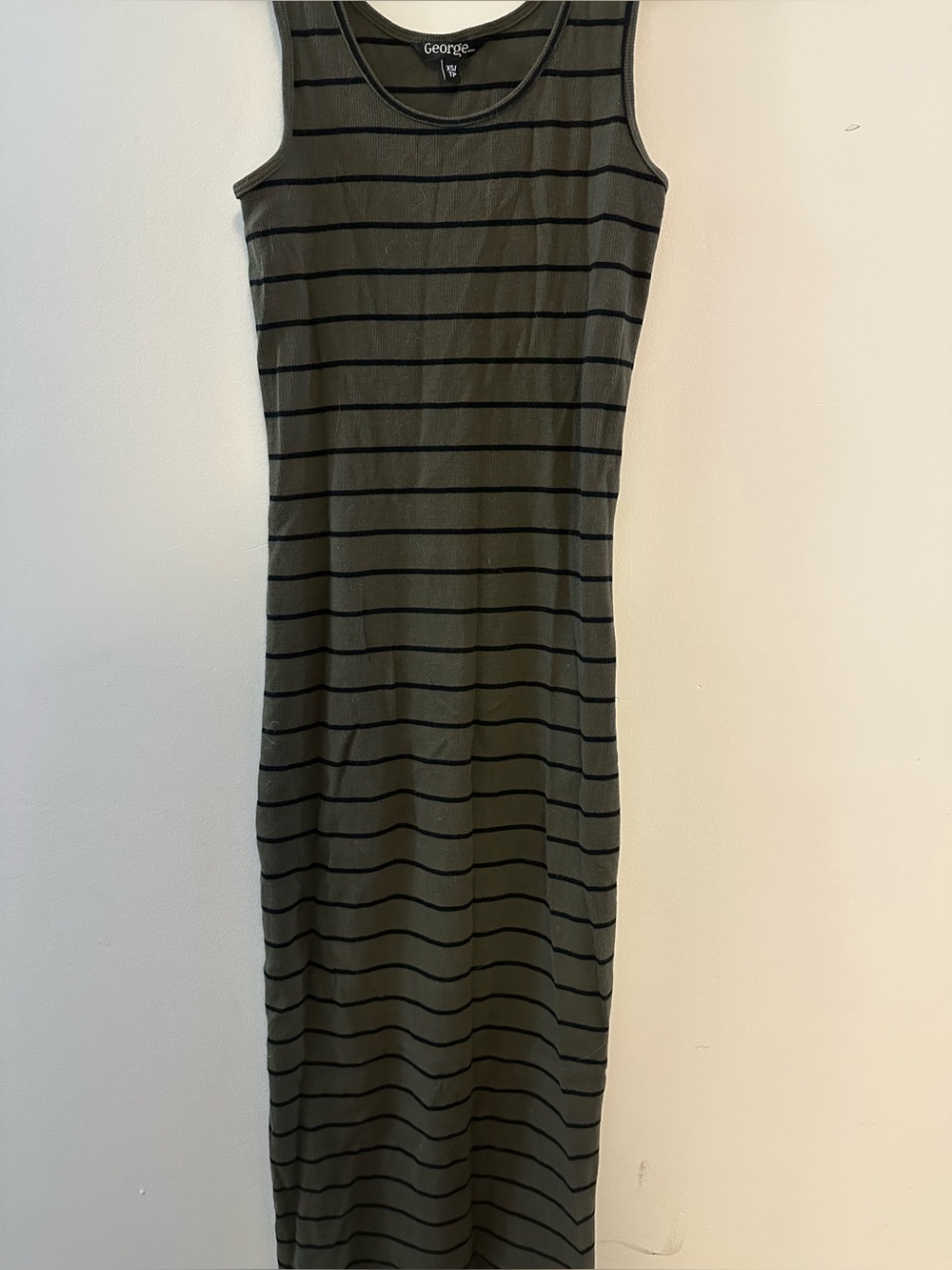 Green Striped Bodycon Dress